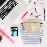 striped monogrammed lunch box