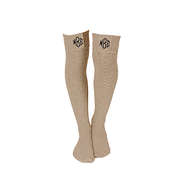 monogrammed tall knee socks in oatmeal