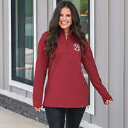 monogrammed crimson pullover sweatshirt