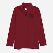 monogrammed crimson pullover sweatshirt