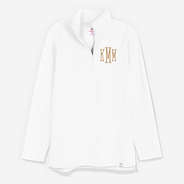White Monogrammed Pullover Sweatshirt
