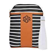 Monogrammed Black Stripe Shampoo Bag