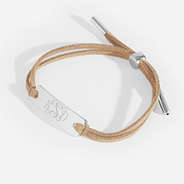 monogrammed suede bracelet in taupe