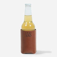 monogrammed leather koolie with bottle