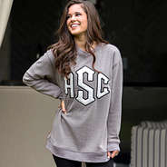 cozy monogrammed letterman sweatshirt