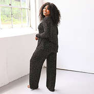 Mia wearing onyx leopard pjs