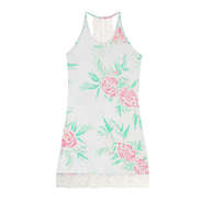 floral and white lace sleep gown