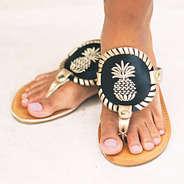 black and gold pineapple discs for embroidered sandals set