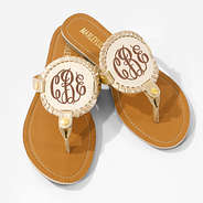 Monogrammed Embroidered Sandals
