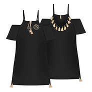 Monogrammed Black Tassel Cover Up