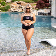 Monogrammed High Waisted Foldover Bikini Bottoms