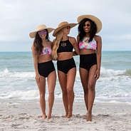 Beach Party High Waisted Foldover Bikini Bottoms