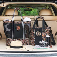 cheetah beach cooler tote and personalized cooler in trunk