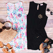 monogrammed rompers floral black summer fashion