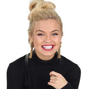 Model wearing gold beaded Tassel Earrings