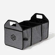 Monogrammed Trunk Organizer in Heathered Grey