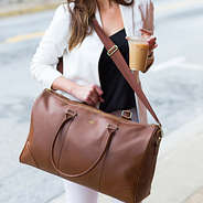 Personalized leather Weekender bag with adjustable strap - 2025