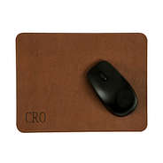 Monogrammed Leather Mouse Pad
