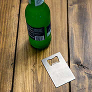 Engraved Bottle Opener on table with soda bottle
