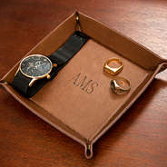 personalized Leather Valet Tray jewelry holder for men