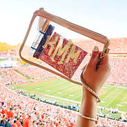 clear stadium wristlet at stadium