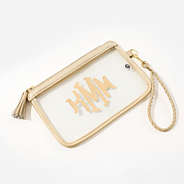 Monogrammed Clear Stadium Wristlet