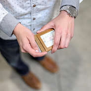 personalized brown leather wallet for men