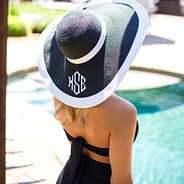 monogrammed black sun hat