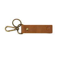 Monogrammed Antiqued Leather Key Fob
