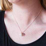 Monogrammed Heirloom Pearl Necklace in Rose Gold