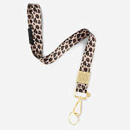 monogrammed breakaway lanyard in leopard print