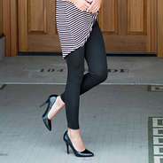 out on the town in Black and Navy Reversible Leggings