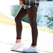 brown side of reversible ponte leggings