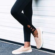 black crisscross leggings