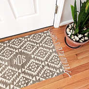 Gray Printed Door Mat with a monogram