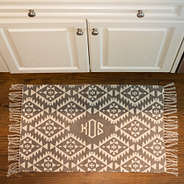 Personalized Door Mat in Gray Aztec