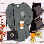 monogrammed rustic tunic with monogrammed duck boots