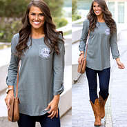 monogrammed rustic tunic with monogrammed cowboy boots