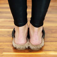 back of fur lined loafers