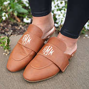slip on loafers in brown monogrammed