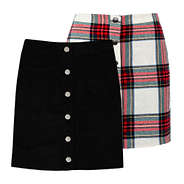 black and white plaid reversible skirt