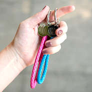 Custom Braided Key Fobs in Pink and Aqua