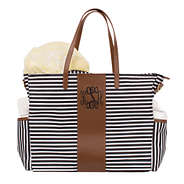 Monogrammed Striped Diaper Bag