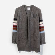 Monogrammed Cardigan in Fall Stripes