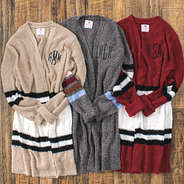 neutral stripes, fall stripes, and burgundy stripes boyfriend cardigans