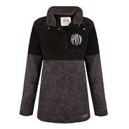monogrammed colorblocked sherpa pullover