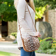 crossbody purse with deer print flap