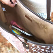 inside details of deer tote bag