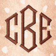 close up faux calf hair material and monogram