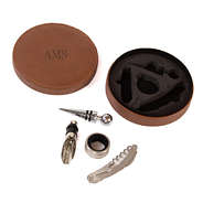 personalized genuine leather wine tool kit